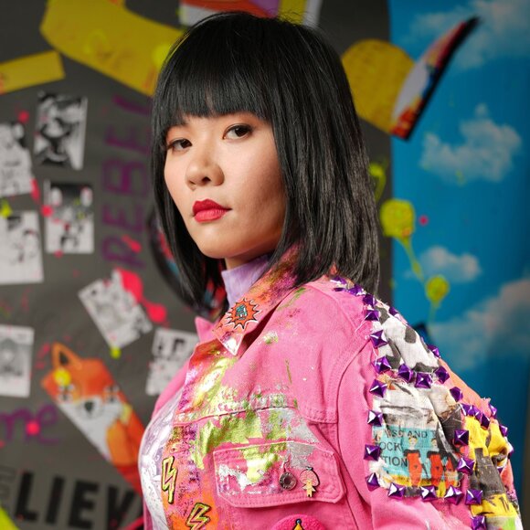 Upcycled Pink Denim Jacket and Jeans Set – Festival Outfit, Size M/26 - Picture 3 of 12